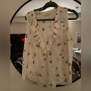 L'AGENCE Cream Blouse with Paisley Print
